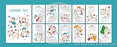 White ox calendar or planner Vector Illustration