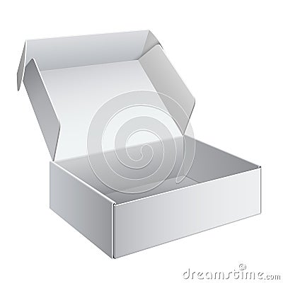 White Package Box Opened. For electronic device Vector Illustration