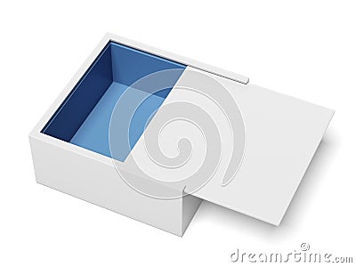 White Package Cardboard Sliding Box Opened Stock Photo
