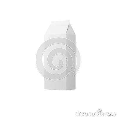 White packaging for milk, juice on a white background, mocap, tetra-pack, 3d render Cartoon Illustration