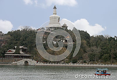 The White Pagoda at Beihai Park Editorial Stock Photo