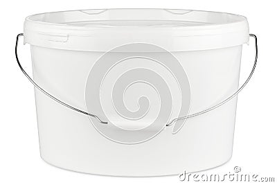 White paint bucket isolated Stock Photo