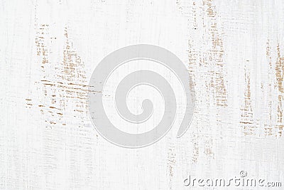 White painted wood texture seamless rusty grunge background, Scratched white paint on planks of wood wall Stock Photo