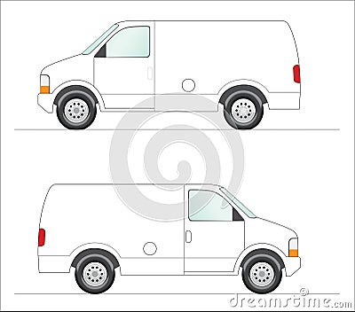 White panel van Cartoon Illustration