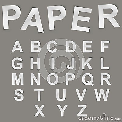 White paper alphabet Vector Illustration