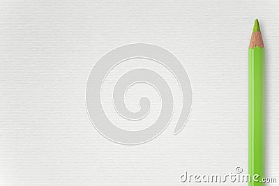 White paper background with green crayon Stock Photo