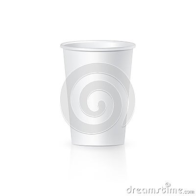 White Paper Coffee Cup isolated. Cardboard vector cup container for tea or coffee Vector Illustration