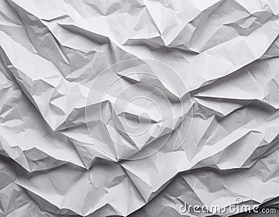 White blank crumpled wrinkled paper sheet texture pattern creative background Stock Photo