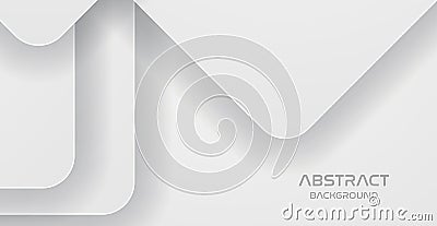 White paper cut background. Abstract realistic papercut decoration with curve dynamic overlap shapes layers. Vector Illustration
