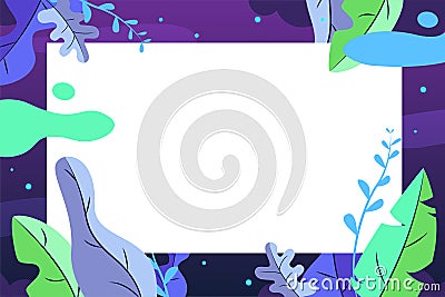 White paper frame vector illustration with leaf magic background graphic Vector Illustration