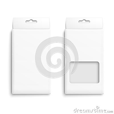 White paper packaging box. Vector Illustration