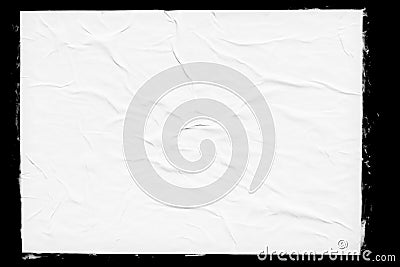White paper poster mockup isolated on black background Stock Photo