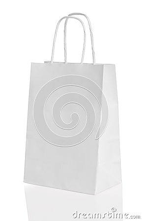 White paper shopping bag Stock Photo