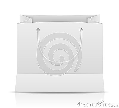 White paper shopping bag stock vector illustration Vector Illustration