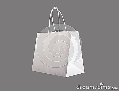 White paper shopping and gift bag mockup, paperbag mock up, isolated Stock Photo