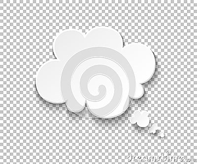 White paper speech bubble. Blank thought balloons, think cloud. Vector speech and thinking comic message Vector Illustration