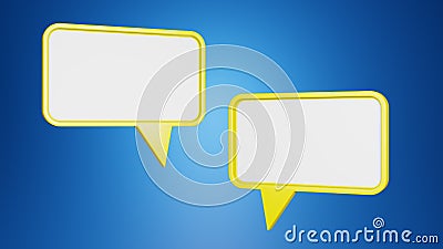 White paper speech bubble on blue background . Two chat speech Sale online concept. 3D rendering Stock Photo