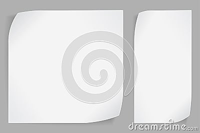 White paper stickers over gray background Vector Illustration