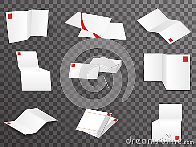 White paper template set different points of view mock up design vector illustration Vector Illustration