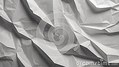 White paper texture background. Crumpled white paper abstract shape background. Generative AI Stock Photo