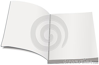 White paperback template. Open book paperback Vector Illustration