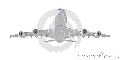 White passenger plane. Bottom view Stock Photo