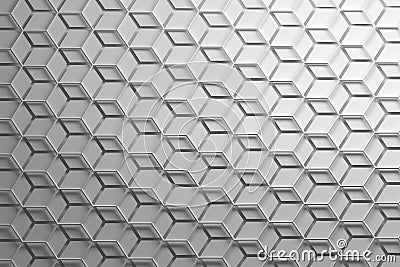 White pattern with double layer of hexagonal surfaces Cartoon Illustration