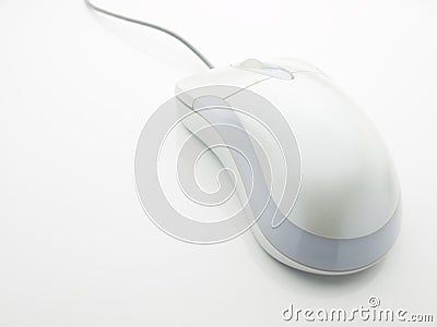 White PC mouse on white table top Stock Photo