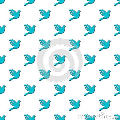 White peace pigeon pattern seamless Vector Illustration