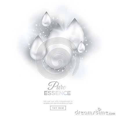 White Pearl Oil Drops Vector Illustration