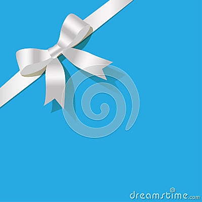 White Pearl ribbon on a light blue background. Vector Illustration