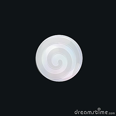 White Pearl vector realisic isolated illustration Vector Illustration