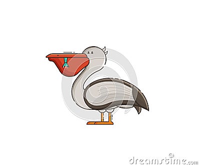White Pelican Vector Illustration Vector Illustration