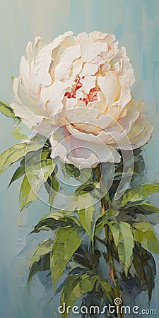 White Peony Painting In Peter Mohrbacher Style - 32k Uhd Stock Photo