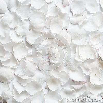 White petals of cherry blossoms. Top view Stock Photo