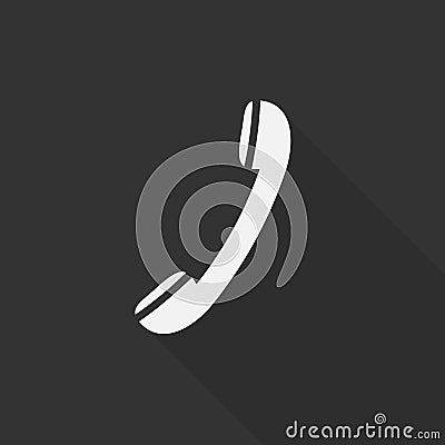 White phone handset Vector Illustration