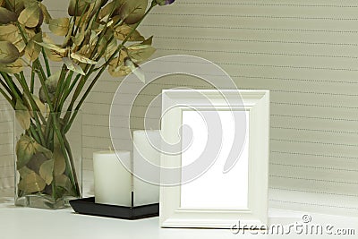 White Photo Frame Stock Photo