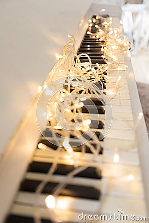 White piano led lights Stock Photo