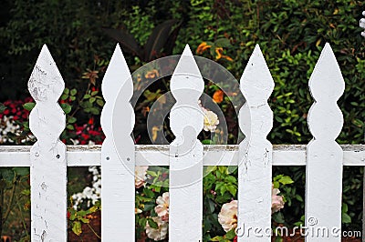 White picket fence Stock Photo