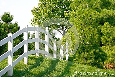 White Picket Fence Stock Photo