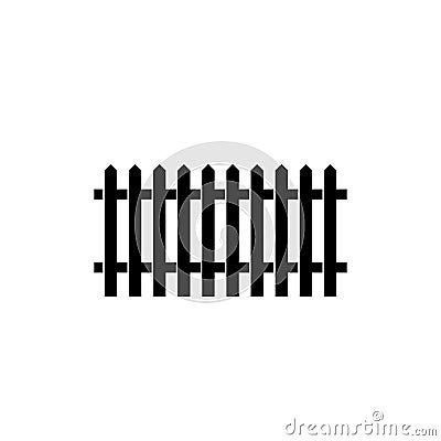 White Picket Fence icon Vector Illustration