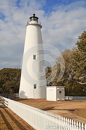 Ocracoke Island lighthouse on the Outer Banks of North Carolina Stock Photo