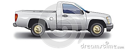 White pickup Vector Illustration