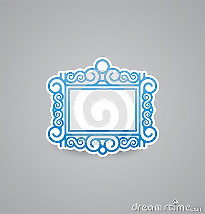 White picture frame icon on grey background. Vector illustration picture frame icon. eps10. Vector Illustration