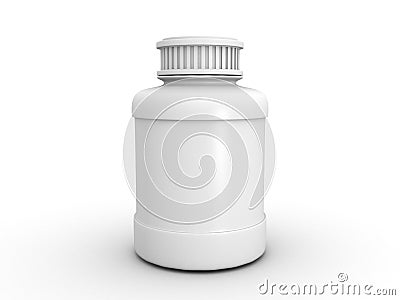 White pill bottle on white background Stock Photo