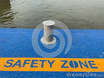 White pillars at the pier. Stock Photo