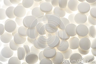 White Pills Stock Photo