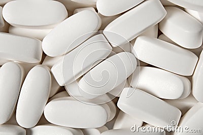 White pills background Stock Photo