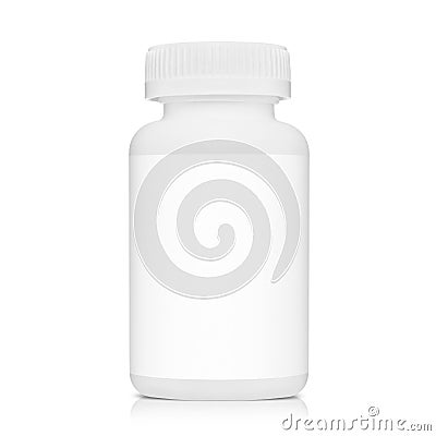 White pills container Stock Photo