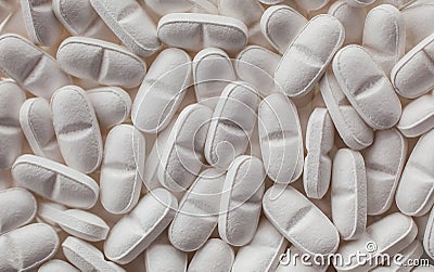 White Pills Stock Photo